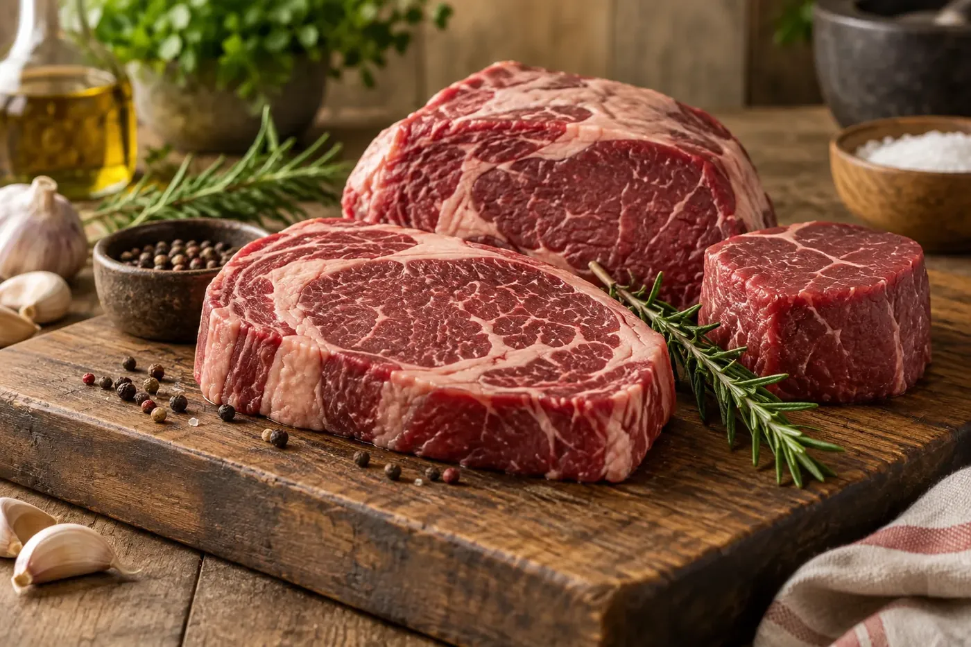 Seared cubes of beef browning in a pan